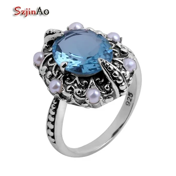 Szjinao European and American fashion fine antique jewelry replica natural pearl aquamarine women 925 sterling silver ring
Szjinao European and American fashion fine antique jewelry replica natural pearl aquamarine women 925 sterling silver ring