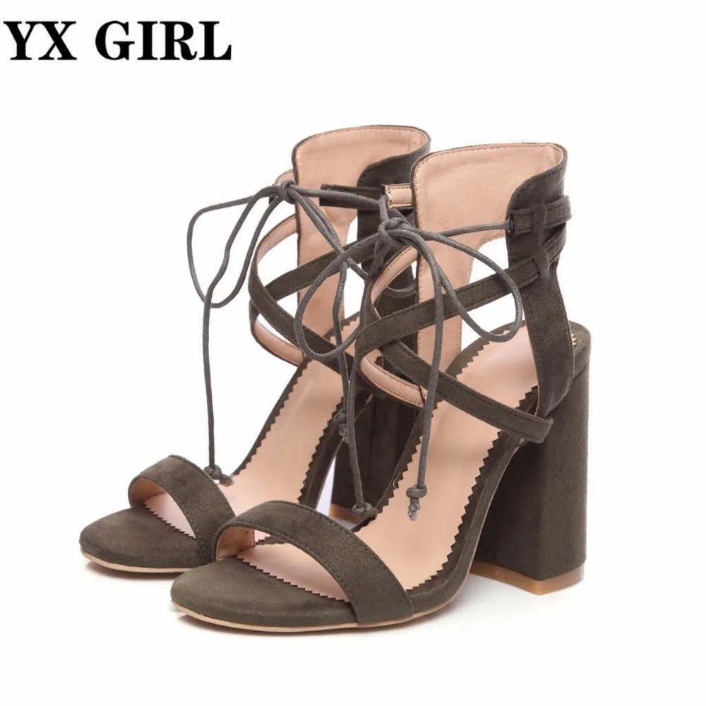Chunky Heels Tie Up Lady Suede Sandals Rome Style Ankle Wrap Army Green Sandals Shoes Summer Open toe High heels size 34-43
Chunky Heels Tie Up Lady Suede Sandals Rome Style Ankle Wrap Army Green Sandals Shoes Summer Open toe High heels size 34-43