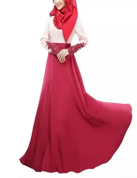 None Women Traditional Long Sleeve Round Collar Long Dress Fashion Lace Stitching Loose Robe Dress without Headscarf
None Women Traditional Long Sleeve Round Collar Long Dress Fashion Lace Stitching Loose Robe Dress without Headscarf