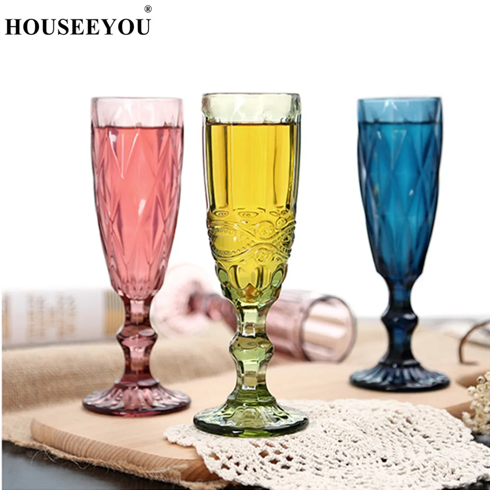 3 шт. старые хрустальные резные стеклянные бокалы HOUSEEYOU для вина шампанского