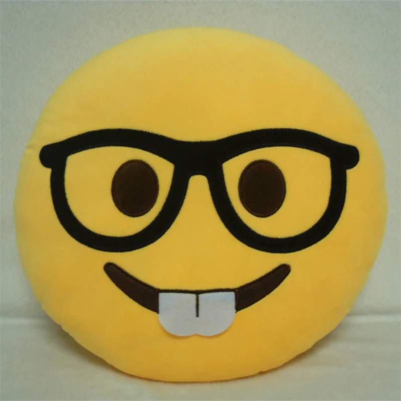 Image New Hot 10Styles Soft Emoji Smiley Emoticon Yellow Round Cushion Pillow Sofa Stuffed Plush Toy Doll For Cute Home Decoration