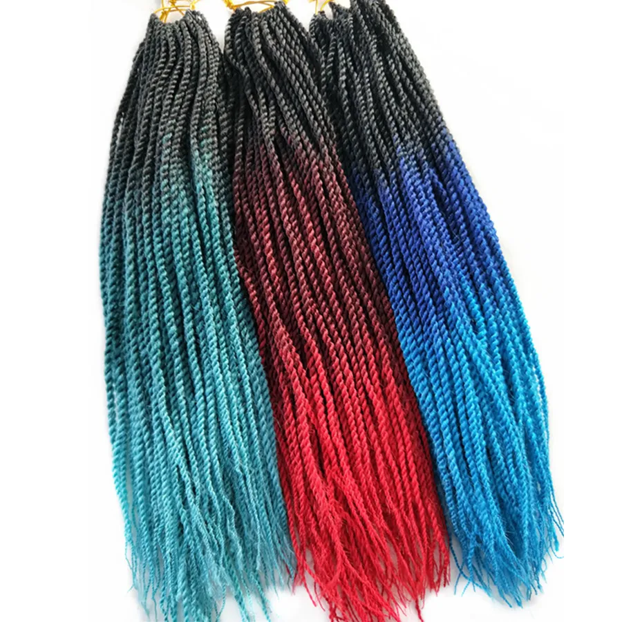 Pervado Hair Synthetic Senegalese Twist Braiding Hair Extensions 18" 28strands 3pcs/lot Black Blue 3Tone Ombre Crochet Hair
Pervado Hair Synthetic Senegalese Twist Braiding Hair Extensions 18" 28strands 3pcs/lot Black Blue 3Tone Ombre Crochet Hair