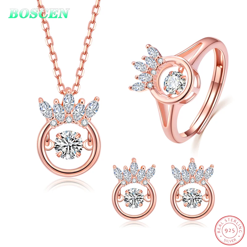 BOSCEN 925 Sterling Silver Jewelry Sets For Women Rose Gold Girl Birthday Gift Korean Japanese Beating Crown Luxury Romantic
BOSCEN 925 Sterling Silver Jewelry Sets For Women Rose Gold Girl Birthday Gift Korean Japanese Beating Crown Luxury Romantic