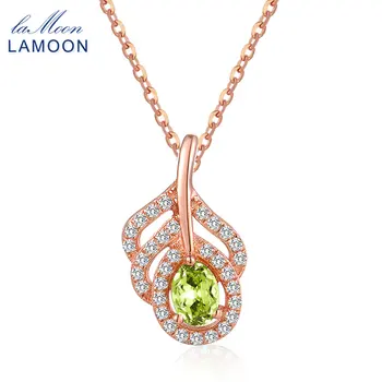 LAMOON Classic Leaf 100% Natural Oval Green Peridot Chain Necklace 925 Sterling Silver Jewelry LMNI058
LAMOON Classic Leaf 100% Natural Oval Green Peridot Chain Necklace 925 Sterling Silver Jewelry LMNI058