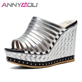 ANNYMOLI Women Slides Summer Shoes Platform Wedge Heel Party Shoes Mixed Colors Extreme High Heel Sandals Lady Slippers Size 43
ANNYMOLI Women Slides Summer Shoes Platform Wedge Heel Party Shoes Mixed Colors Extreme High Heel Sandals Lady Slippers Size 43
