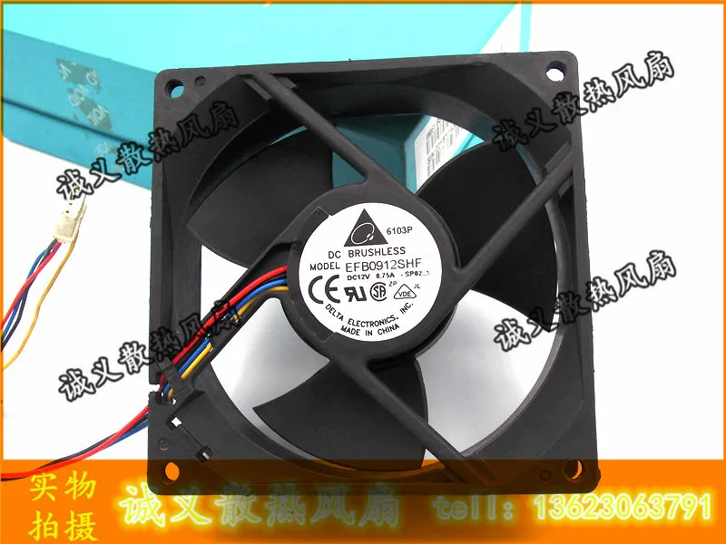DATEL 9032 EFB0912SHF 2 Ball Bearing Cooling Fan with DC12V 0.75A 92*92*32mm 4 Wires
DATEL 9032 EFB0912SHF 2 Ball Bearing Cooling Fan with DC12V 0.75A 92*92*32mm 4 Wires