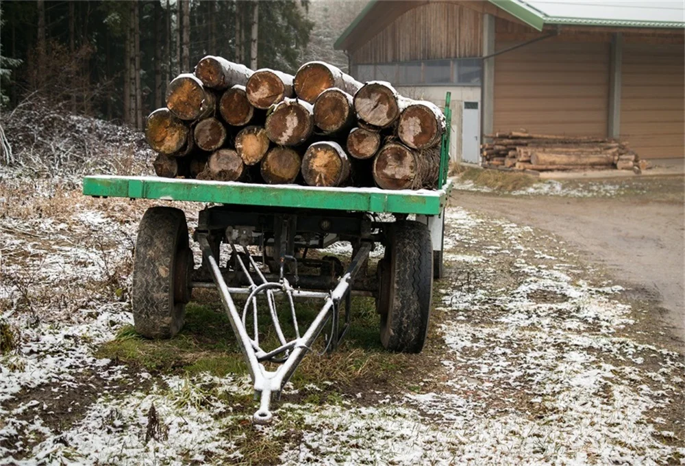 Laeacco Farm Wooden House Tractor Wood Scenic Photography Backgrounds Customized Photographic Backdrops For Photo Studio | Электроника