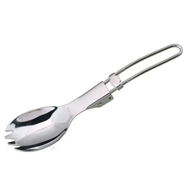 

1Pcs New Outdoor Camping Hiking Stainless Steel Metal Fork Spoon Tableware Cookout Picnic Foldable Folding Spork