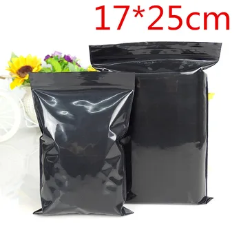 

DHL 300Pcs/Lot 17cm*25cm Black Ziplock Self Seal Retail Packaging Bags Zipper Lock Reclosable Plastic Storage Packing Pouches