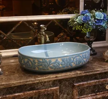 Oval blue Crack Jingdezhen ceramic art countertop wash basin bowl for bathroom vanity bowl sink ceramic wash basin bathroom sink
Oval blue Crack Jingdezhen ceramic art countertop wash basin bowl for bathroom vanity bowl sink ceramic wash basin bathroom sink