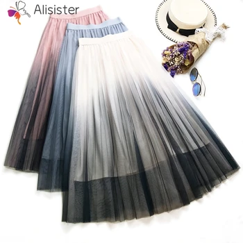 2019 Fashion Tulle Skirt Women Spring Summer Gradient Vintage Long Pleated Skirts Elastic Waist Mesh Tutu Jupe Longue Skirt
2019 Fashion Tulle Skirt Women Spring Summer Gradient Vintage Long Pleated Skirts Elastic Waist Mesh Tutu Jupe Longue Skirt