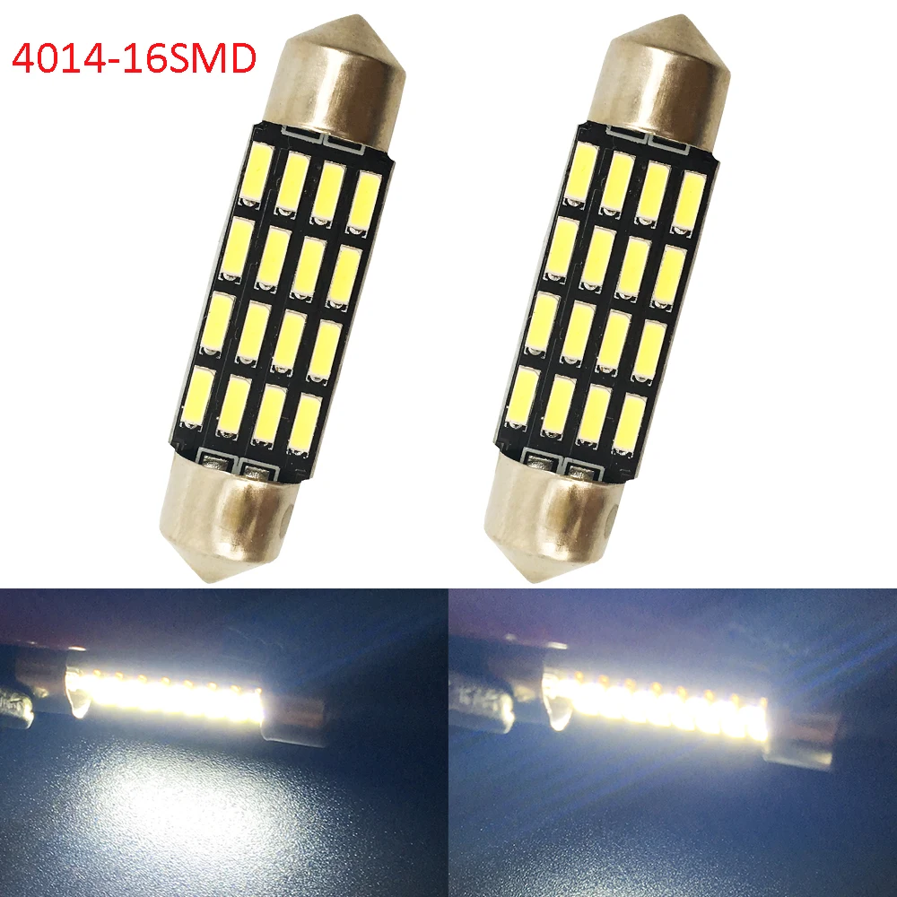 4PCS Car LED Festoon 31MM 36MM 39MM 41MM C5W Led 4014 16 SMD LED 16SMD Auto LED Bulbs Interior Lights Dome Lamps Reading Light
4PCS Car LED Festoon 31MM 36MM 39MM 41MM C5W Led 4014 16 SMD LED 16SMD Auto LED Bulbs Interior Lights Dome Lamps Reading Light