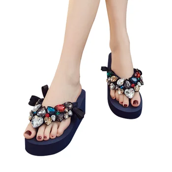 Shoes Women Beach Slippers 2019 Summer High Platform Sandals Wedge Flip Flops Handmade Crystal Slippers Fashion Female Shoes
Shoes Women Beach Slippers 2019 Summer High Platform Sandals Wedge Flip Flops Handmade Crystal Slippers Fashion Female Shoes