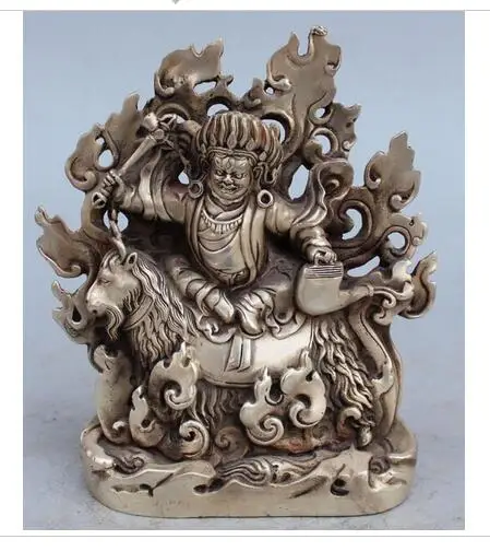 decoration copper silver factory 8" Silver Protector Deity White Mammon Buddha Dagger On Horse Sheep Buddha Statue
decoration copper silver factory 8" Silver Protector Deity White Mammon Buddha Dagger On Horse Sheep Buddha Statue
