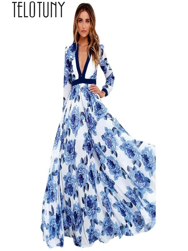 TELOTUNY Ladies Dress Womens Long Maxi Party Dress Ladies Boho Summer Print Dress Women V-Neck Print Dress Fashion Hot New Jan18
TELOTUNY Ladies Dress Womens Long Maxi Party Dress Ladies Boho Summer Print Dress Women V-Neck Print Dress Fashion Hot New Jan18