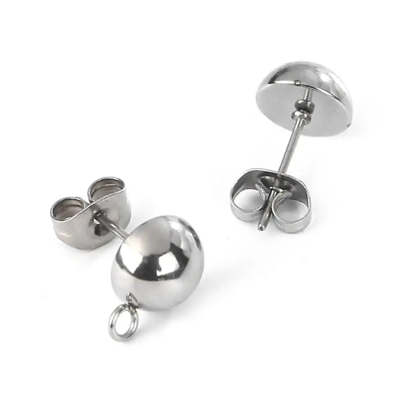 20pcs/lot Stainless Steel Stud Earrings Settings Bases Circle solid Half Ball with Loop Slide Earrings Post DIY Findings 8MM
20pcs/lot Stainless Steel Stud Earrings Settings Bases Circle solid Half Ball with Loop Slide Earrings Post DIY Findings 8MM
