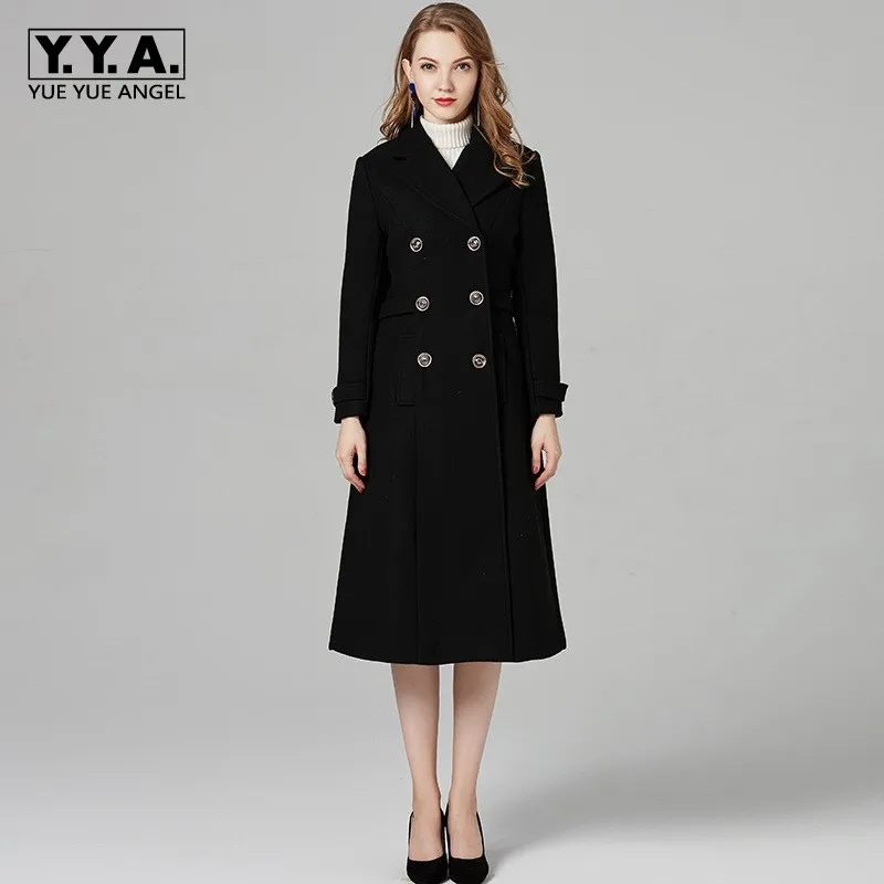 Elegant Solid Black X-Long Wool Coat Women Fashion Lapel Double Breasted Casual Woolen Jacket Female High Quality Outerwear Lady
Elegant Solid Black X-Long Wool Coat Women Fashion Lapel Double Breasted Casual Woolen Jacket Female High Quality Outerwear Lady