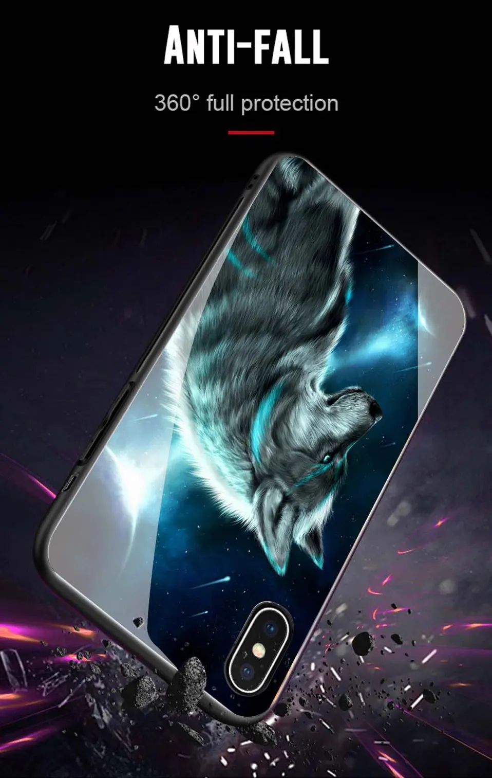 Luxury Tempered Glass Case For iPhone XS Max XR X Coque iPhone8 Silicone Pattern iPhonexs Phone Case For iPhone XS 6 6S 7 8 Plus (10)