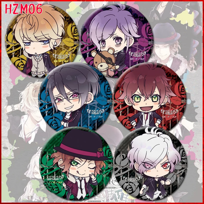 ZXFJXR 58MM Animation Diabolik Lovers Reiji Ayato Sakamaki Kanato Shu Icons vampire On The Backpack Badge Brooch Pins
ZXFJXR 58MM Animation Diabolik Lovers Reiji Ayato Sakamaki Kanato Shu Icons vampire On The Backpack Badge Brooch Pins