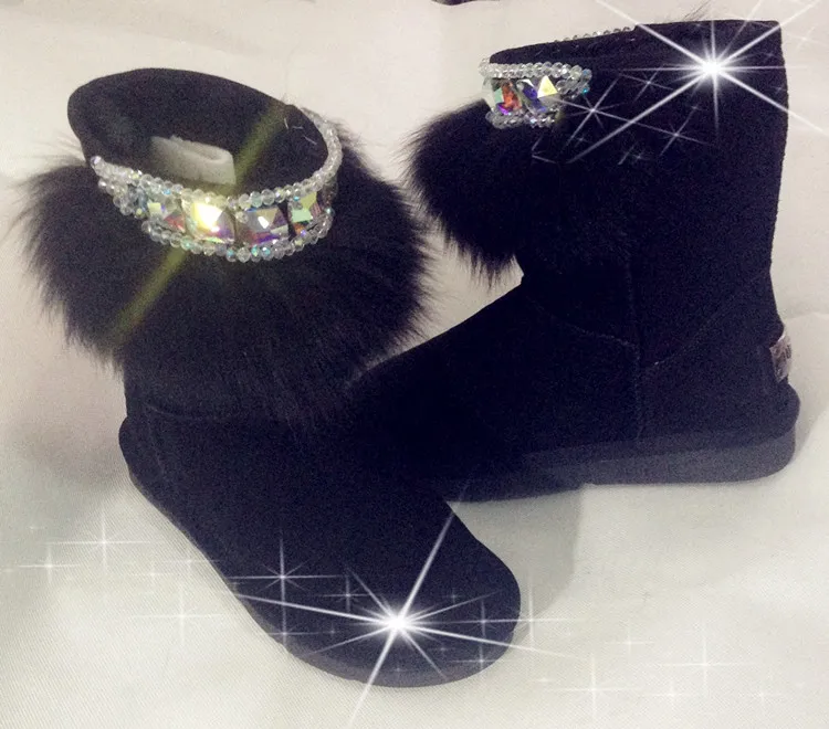 Australian snow boots hand stitching female winter rhinestones fur boots fox fur snow boots leather warm flat girl
Australian snow boots hand stitching female winter rhinestones fur boots fox fur snow boots leather warm flat girl