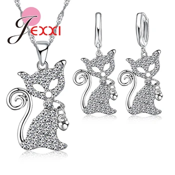 CZ Crystal Animal Fox Pendant Necklace Earrings 925 Sterling Silver Lovely Women Girl Best Gift Party Accessories
CZ Crystal Animal Fox Pendant Necklace Earrings 925 Sterling Silver Lovely Women Girl Best Gift Party Accessories