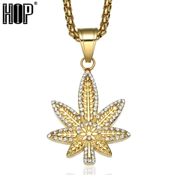 HIP Hop Bling Ice Out Crystal Pave Plant Maple Leaf Necklaces & Pendants Gold Color Titanium Cannabiss Necklace for Men Jewelry
HIP Hop Bling Ice Out Crystal Pave Plant Maple Leaf Necklaces & Pendants Gold Color Titanium Cannabiss Necklace for Men Jewelry