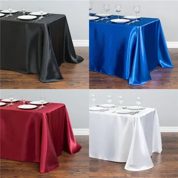 Rectangular wedding polyester satin table cloth table cover table topper table overlay for wedding party banquet decoration 
Rectangular wedding polyester satin table cloth table cover table topper table overlay for wedding party banquet decoration