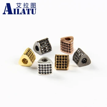 Ailatu 10 Pieces Exquisite Triangular Pole Black Cubic Zircon Brass Metal Accessories For Jewelry Bracelet
Ailatu 10 Pieces Exquisite Triangular Pole Black Cubic Zircon Brass Metal Accessories For Jewelry Bracelet