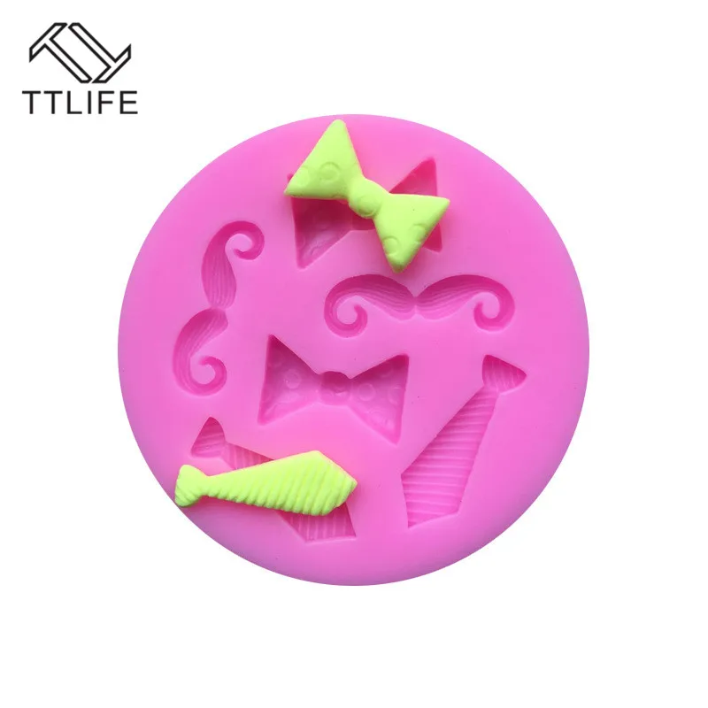 

TTLIFE 6 Holes Tiny Bow Tie Mustache Silicone Mold Fondant Cake Decorating DIY Tools Sugarcraft Gum Paste Chocolate Craft Mould