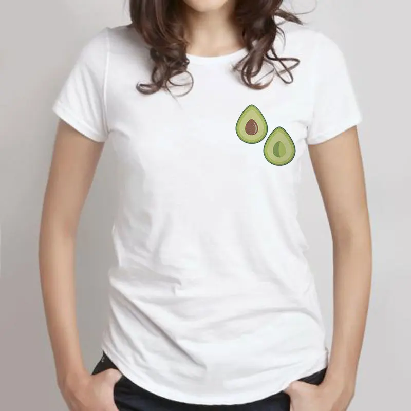 Летняя женская футболка с принтом авокадо Vegan Kawaii Ulzzang топы короткими рукавами