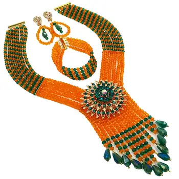 New Bridal Jewelry Sets Army Green Orange Nigerian Wedding African Beads Jewelry Set Crystal Fashion Gift Necklace 6C-SDLS-011
New Bridal Jewelry Sets Army Green Orange Nigerian Wedding African Beads Jewelry Set Crystal Fashion Gift Necklace 6C-SDLS-011