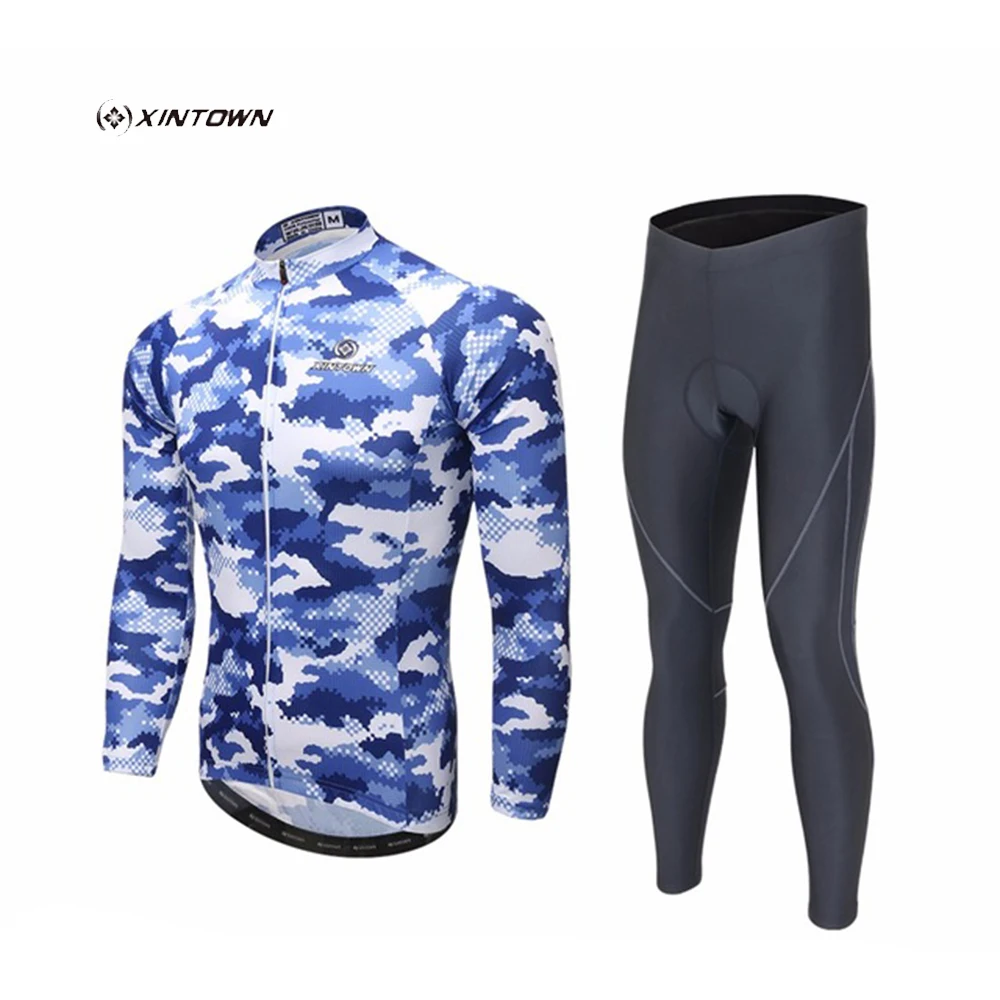 XINTOWN Men's Blue Camo Long Sleeve Outdoor Sport Cycling Wear Clothes Bicycle Cycling Jersey Pants Set Ropa Maillot Ciclismo
XINTOWN Men's Blue Camo Long Sleeve Outdoor Sport Cycling Wear Clothes Bicycle Cycling Jersey Pants Set Ropa Maillot Ciclismo