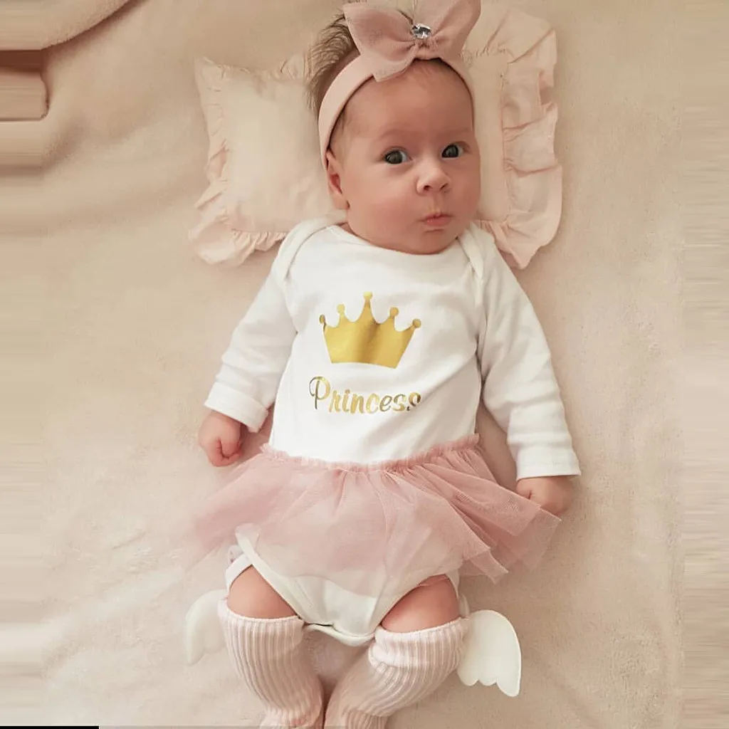 Newborn Infant Baby Girls Rompers Summer Letter Princess long sleeve Romper Tulle Skirts Baby Girls Clothing Jumpsuit Playsuit
Newborn Infant Baby Girls Rompers Summer Letter Princess long sleeve Romper Tulle Skirts Baby Girls Clothing Jumpsuit Playsuit