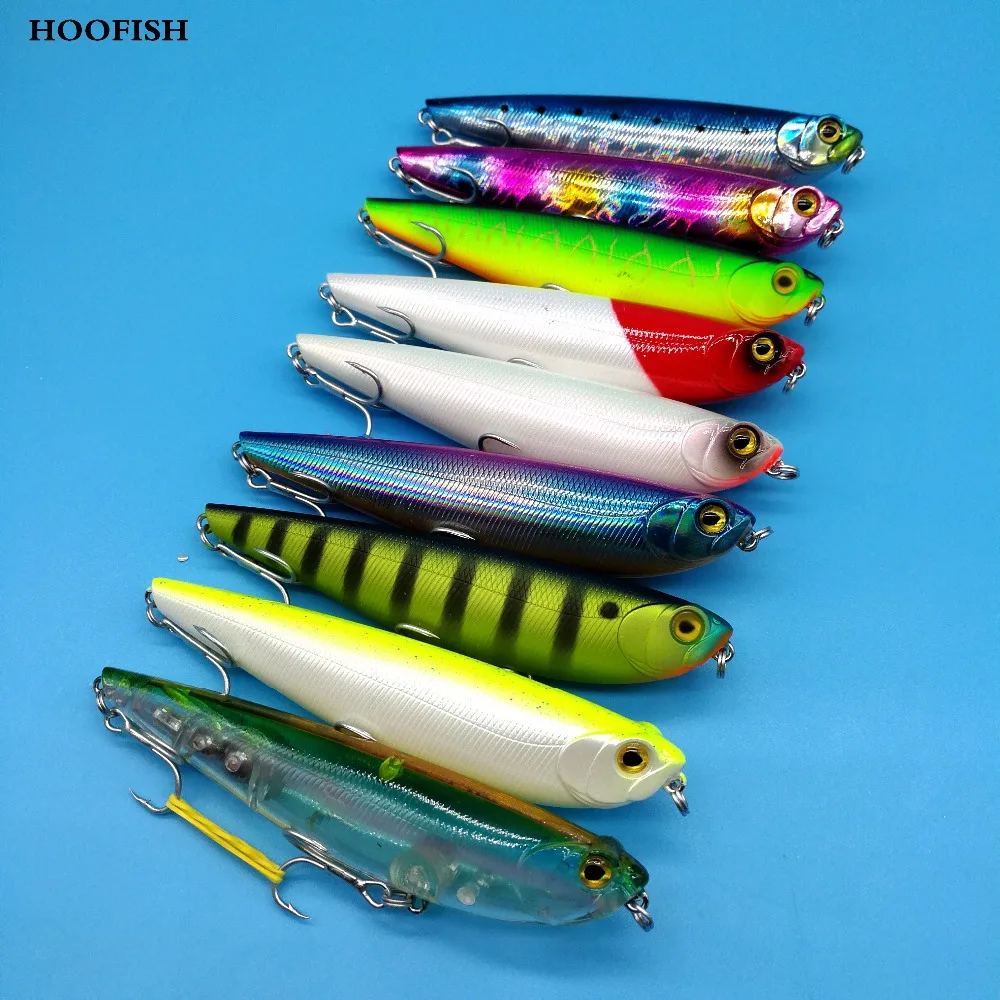 HOOFISH 5PCS/LOT Pencil fishing lure 13g/10cm 9colors top water hard bait 3D eyes Artificial Bait fishing tackle
HOOFISH 5PCS/LOT Pencil fishing lure 13g/10cm 9colors top water hard bait 3D eyes Artificial Bait fishing tackle