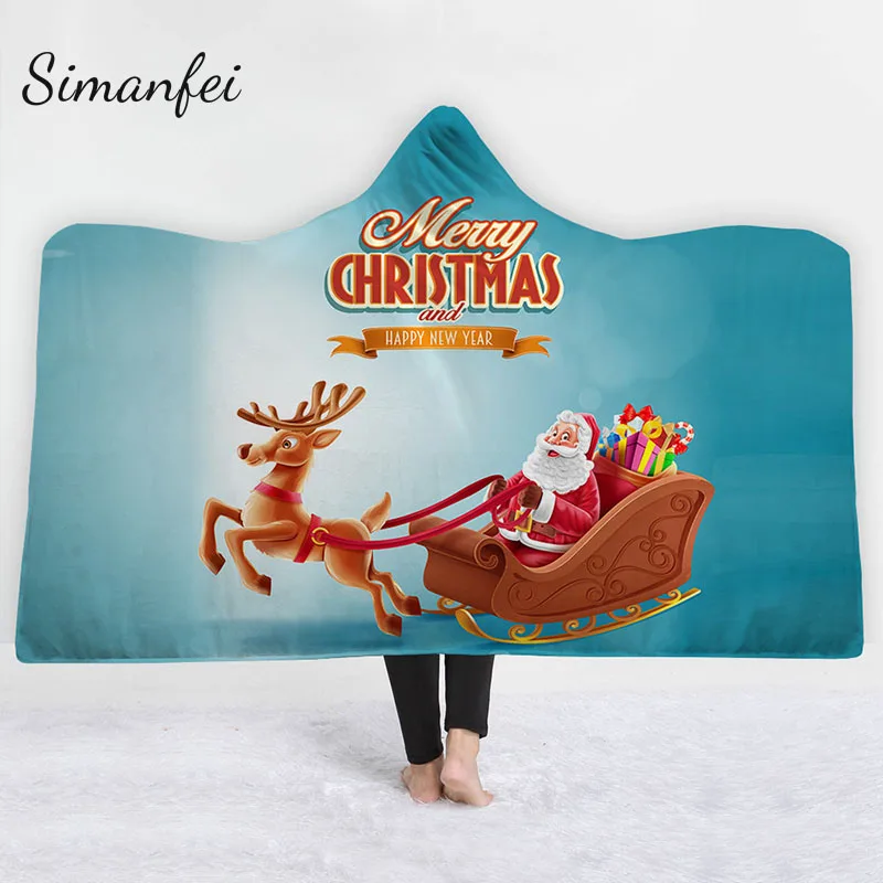 Simanfei 2019 Fashion Warm Christmas Hooded Blanket 3D Printed Microfiber Wearable Thicken Blanket 
Simanfei 2019 Fashion Warm Christmas Hooded Blanket 3D Printed Microfiber Wearable Thicken Blanket