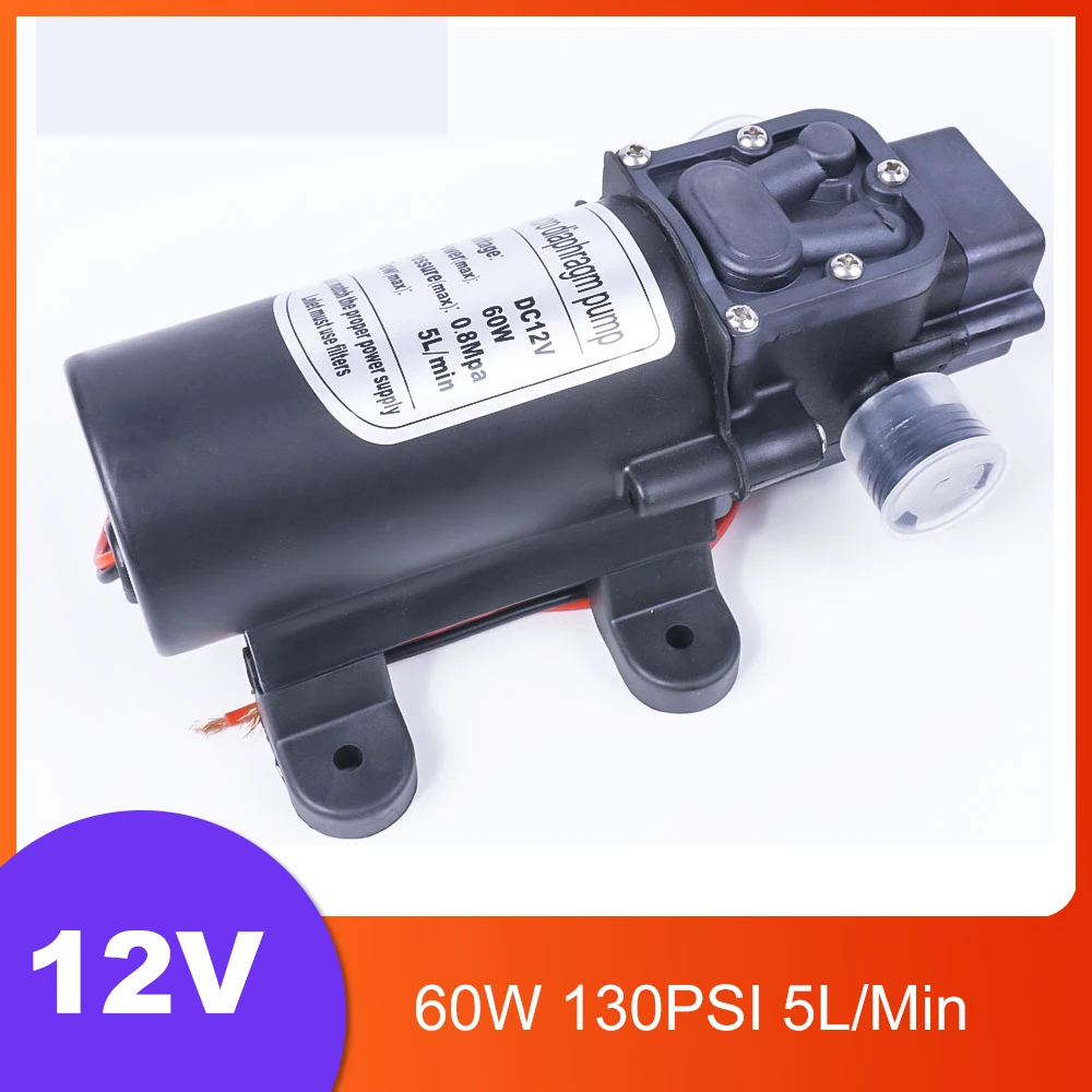 DC 12V 60W 130PSI 5L/Min Electric Diaphragm Pump Self-Priming Booster Home Garden Return Control Car Wash
DC 12V 60W 130PSI 5L/Min Electric Diaphragm Pump Self-Priming Booster Home Garden Return Control Car Wash