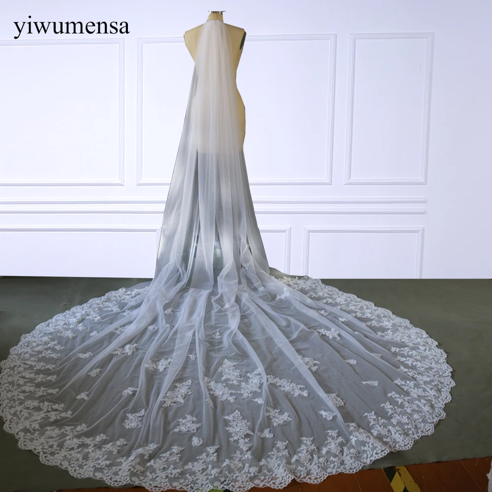 yiwumensa Luxury Mariage 4 M One Layer Lace Edge White Ivory Cathedral Wedding Veil Long Bridal Veil Cheap Wedding Accessories
yiwumensa Luxury Mariage 4 M One Layer Lace Edge White Ivory Cathedral Wedding Veil Long Bridal Veil Cheap Wedding Accessories