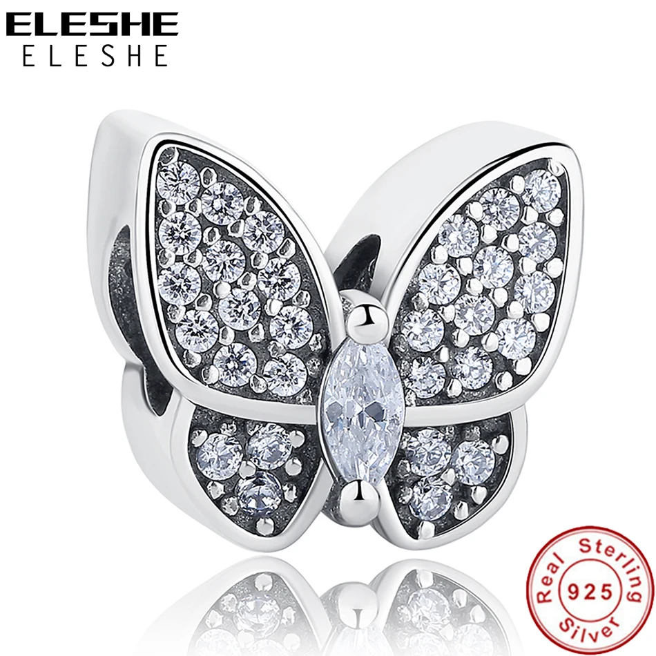 ELESHE Fit Original Pandora Charms Bracelet 925 Sterling Silver Pave CZ Crystal Butterfly Beads Jewelry Making Christmas Gift
ELESHE Fit Original Pandora Charms Bracelet 925 Sterling Silver Pave CZ Crystal Butterfly Beads Jewelry Making Christmas Gift