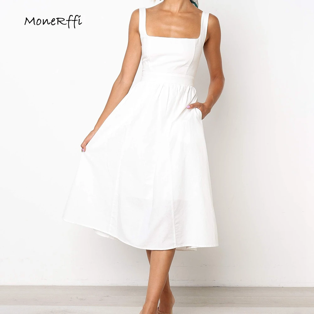MoneRffi 2019 White Dress For Womens Summer Square Neck Plain Midi Swiming Dresses Sexy Backless Clothes Mujer Vestido
MoneRffi 2019 White Dress For Womens Summer Square Neck Plain Midi Swiming Dresses Sexy Backless Clothes Mujer Vestido
