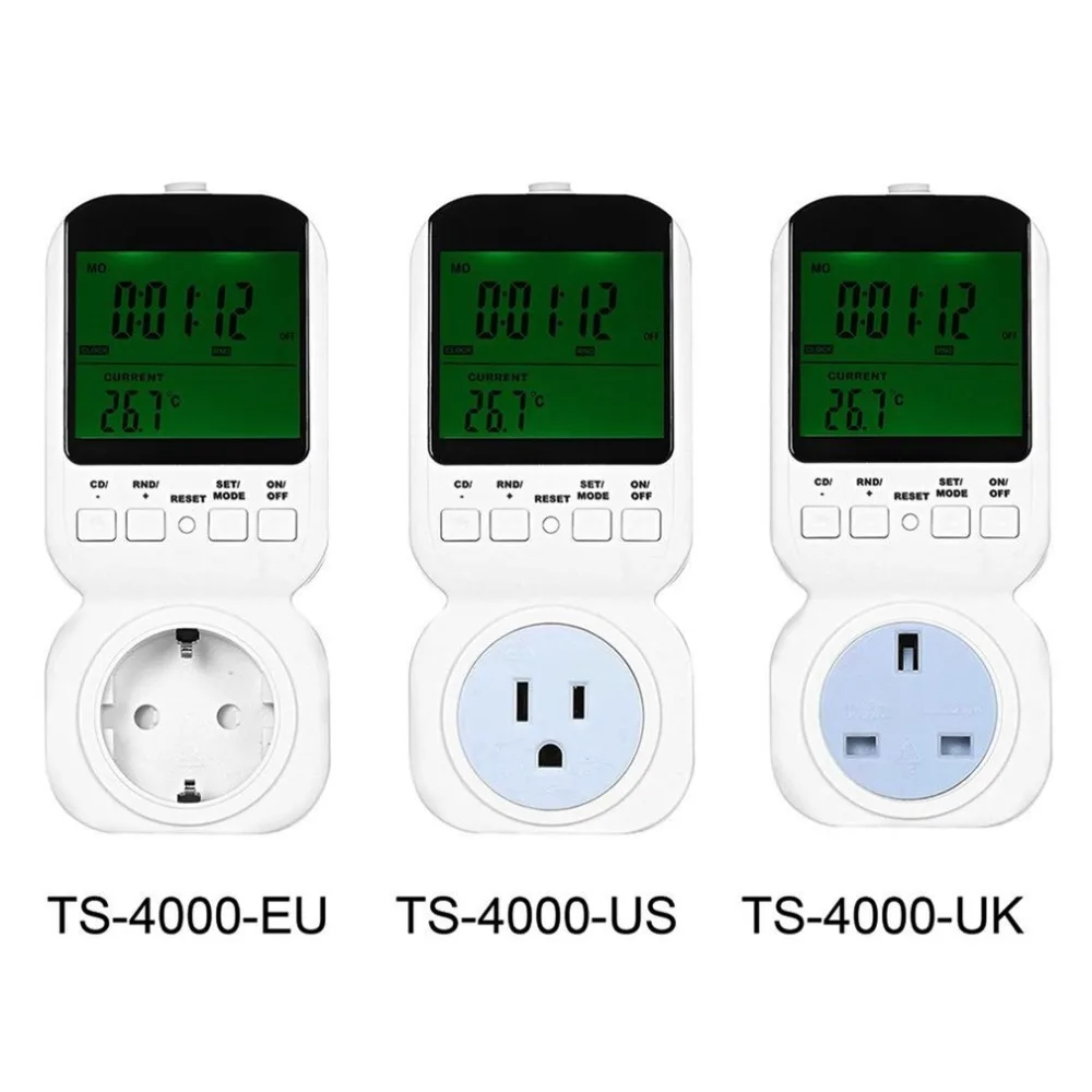 Multi-functional Thermostat Timer Switch Socket with Big LCD Display with Sensor Probe Adjustable 12/24 Hour TS-4000
Multi-functional Thermostat Timer Switch Socket with Big LCD Display with Sensor Probe Adjustable 12/24 Hour TS-4000