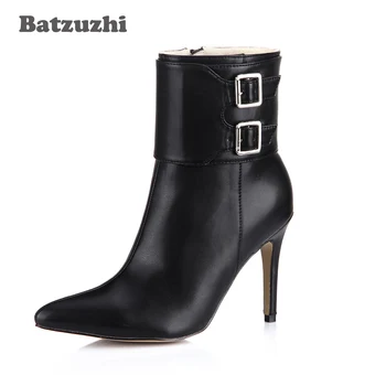 Batzuzhi-9.7cm Handmade Women Shoes Pointed Toe Black Soft Leather Ankle Boots Ladies Zip Winter Antumn Women Boots, Big Size 43
Batzuzhi-9.7cm Handmade Women Shoes Pointed Toe Black Soft Leather Ankle Boots Ladies Zip Winter Antumn Women Boots, Big Size 43