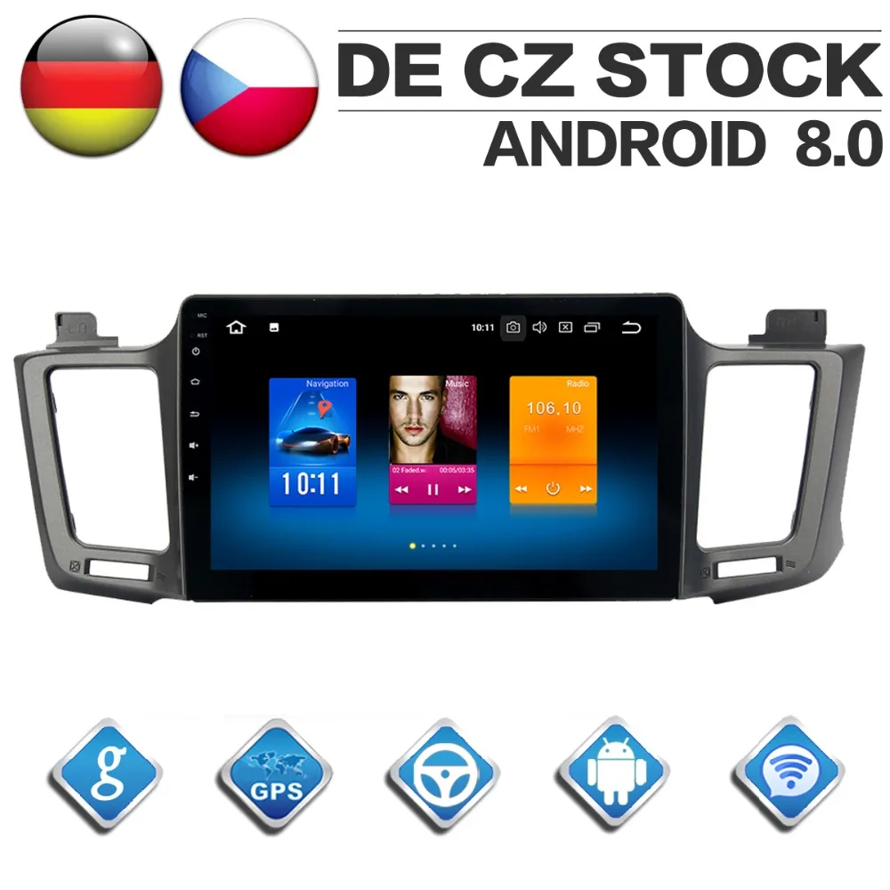 10 2 "IPS экран Android 8 0 для Toyota RAV4 2013 2014 2015 2016 с восьмиядерным процессором 4 Гб + 32 ГБ