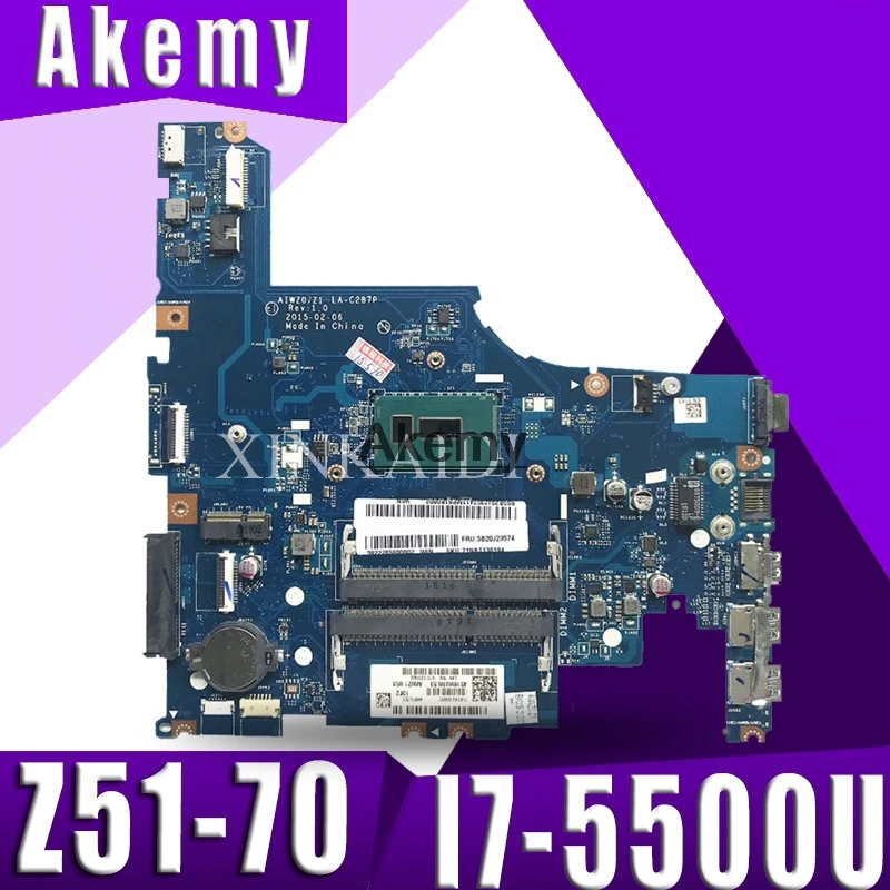 AIWZ0/Z1 LA-C287P Laptop motherboard for Lenovo Z51-70 Test original mainboard I7-5500U
AIWZ0/Z1 LA-C287P Laptop motherboard for Lenovo Z51-70 Test original mainboard I7-5500U