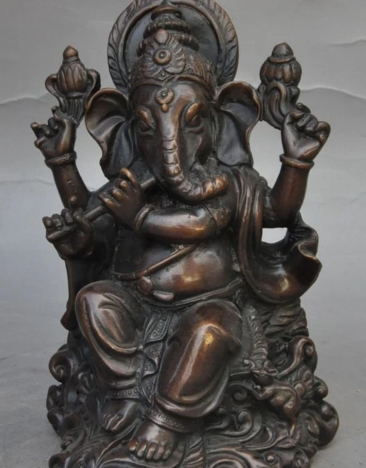 6" tibet buddhism fane bronze wealth 4 arm Elephant Jambhala Mammon god statue
6" tibet buddhism fane bronze wealth 4 arm Elephant Jambhala Mammon god statue