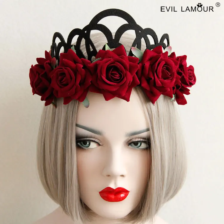 NEW Fashion Red Rose Flower Girl Hairbands Queen Crown Tiara Headwreath Gothic Punk Headbands Woman Party Hair Accessories FD-39
NEW Fashion Red Rose Flower Girl Hairbands Queen Crown Tiara Headwreath Gothic Punk Headbands Woman Party Hair Accessories FD-39