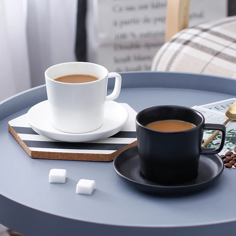 Фото Simple black and white ceramic cup European coffee Britsh afternoon tea mug latte couple birthday gifts | Дом и сад