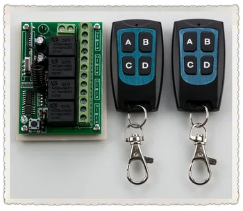DC 12V 10A 4CH RF Wireless Relay Remote Control Switch 315 MHZ /433 MHZ 2*Transmitter&1* Receiver for garage door / window /lamp
DC 12V 10A 4CH RF Wireless Relay Remote Control Switch 315 MHZ /433 MHZ 2*Transmitter&1* Receiver for garage door / window /lamp