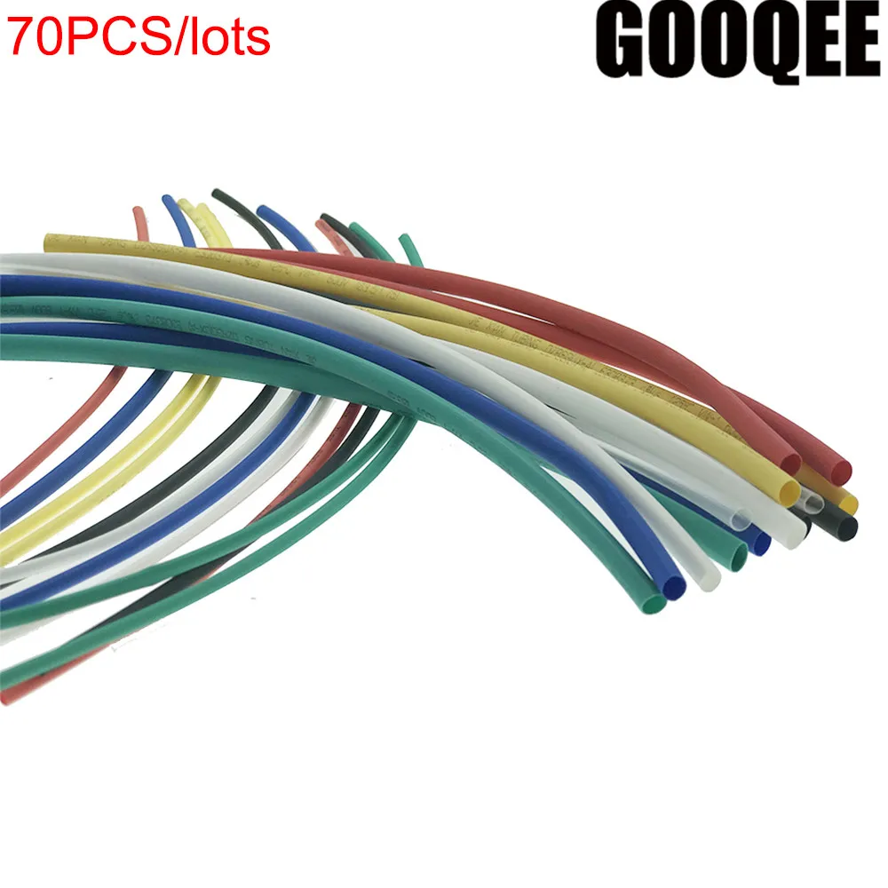 70 pcs/lots Flame Retardant Durable 7 Color Assorted Colors Ratio 2:1 Polyolefin Heat Shrink Tubing Tube Kits Shrinkable Tubing
70 pcs/lots Flame Retardant Durable 7 Color Assorted Colors Ratio 2:1 Polyolefin Heat Shrink Tubing Tube Kits Shrinkable Tubing