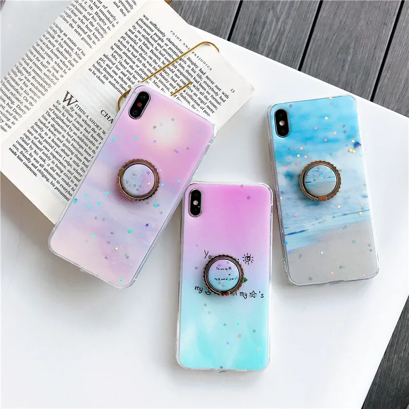Colorful Gold Foil Phone Case For iPhone Xr 7 X XS MAX 8 6 6S PLUS Soft Silicone Finger Ring Holder Cover For iPhone 7Plus Funda
Colorful Gold Foil Phone Case For iPhone Xr 7 X XS MAX 8 6 6S PLUS Soft Silicone Finger Ring Holder Cover For iPhone 7Plus Funda