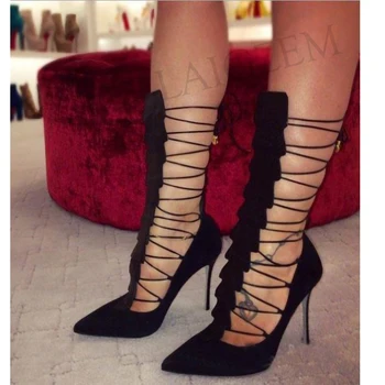 LAIGZEM Chic Women Sandals Lace up Pointed Toe Strappy Heels Stiletto Heel Summer Sandals Back Zip Shoes Woman Large Size 34-47
LAIGZEM Chic Women Sandals Lace up Pointed Toe Strappy Heels Stiletto Heel Summer Sandals Back Zip Shoes Woman Large Size 34-47